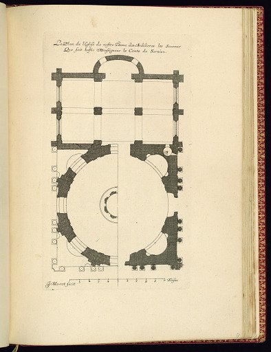 Le Plan de l’Eglise de nostre Dame des Andilieres les Saumur Que fait bastir Monseigneur le Comte de Servien