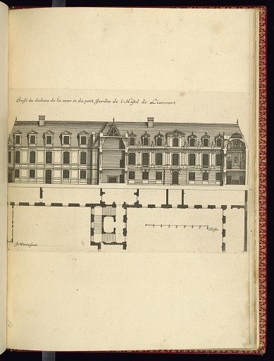 Profil du dedans de la cour et du petit Jardin de l’Hostel de Liancourt