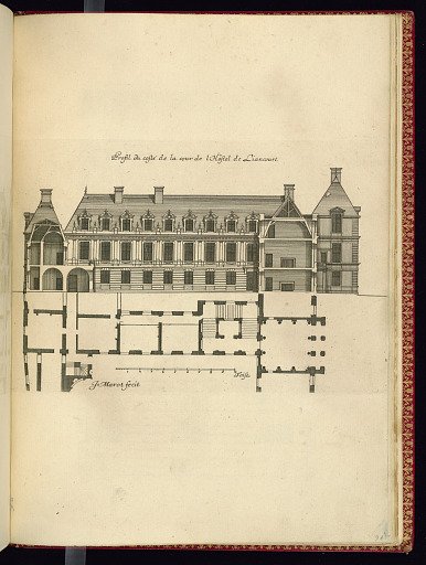 Profil du costé de la cour de l’Hostel de Liancourt