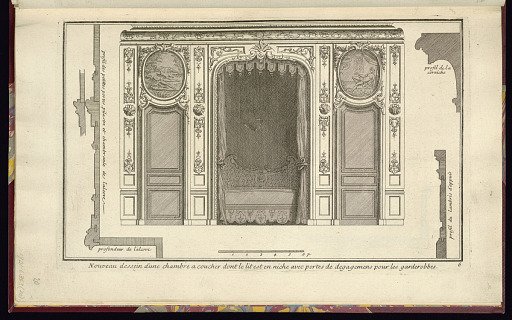 Nouveau dessein d’une chambre a coucher dont le lit est en niche avec portes de degagemens pour les garderobbes