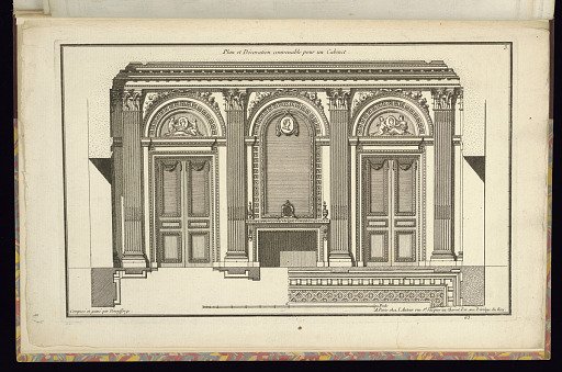 Plan et Décoration convenable pour un Cabinet;