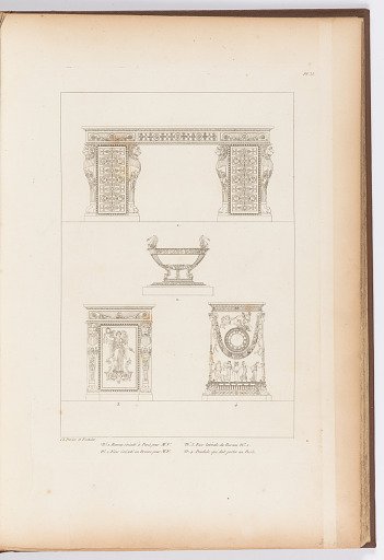 Design for a table with monopods, Plate 38 in Receuil des dècorations intérieurs