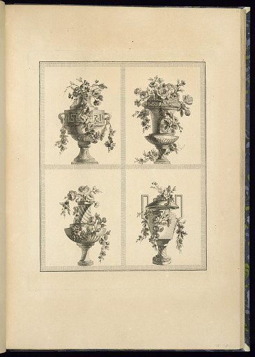 Four Vase Designs with Flowers