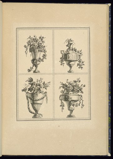 Four Vase Designs with Flowers