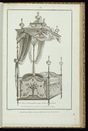 Lit a dome en Chaire a precher a quatre colonnes vû par le pied