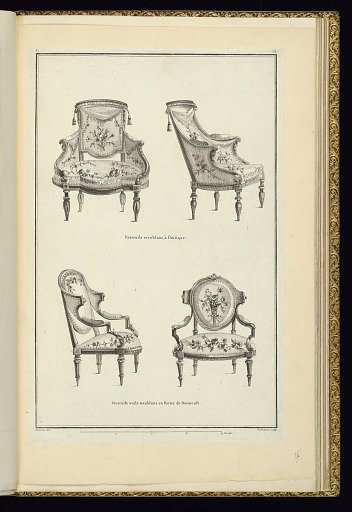 Fauteuils ovals meublans, en forme de Dormeuse
