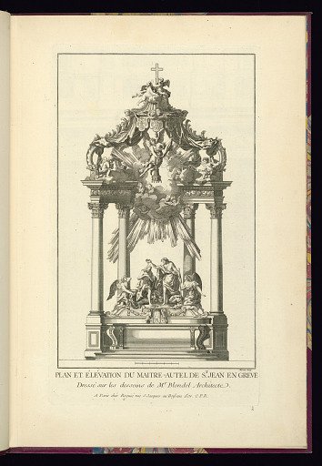 PLAN ET ÉLÉVATION DU MAITRE-AUTEL DE ST.JEAN EN GREVE