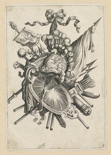 Plate 3 from a Set of Trophies of Weapons
