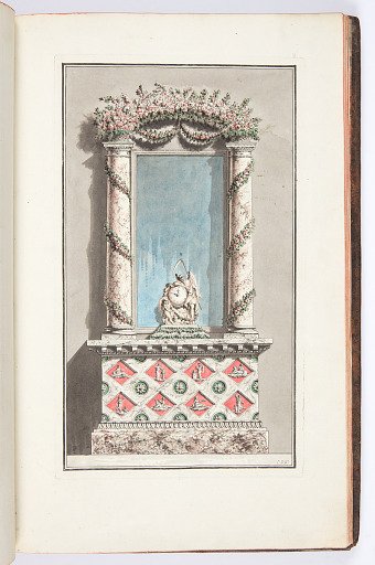 Superbe POELE formant meuble et décore, multipliant les tuyaux de chaleur par le même proceed que celui du No. 6; pouvant s’ajuster devant une glace; que l’on peut renvoyer par un bouton, dans une boiserie à coulisse, et qui peut découvrir une croisée, dont la situation offre une belle vue. Il est i