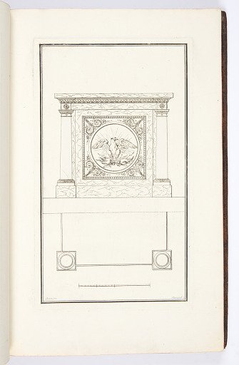 POELE orné de colonnes doriques avec camés