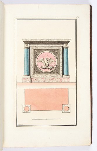 POELE orné de colonnes doriques avec camés