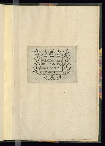 Cartouche with the Alphabet Surrounded by Ornament