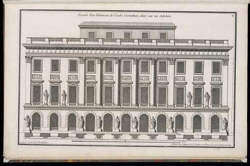 Façade d'un Bâtiment de l'ordonnance Corinthien élevé sur un Stilobate