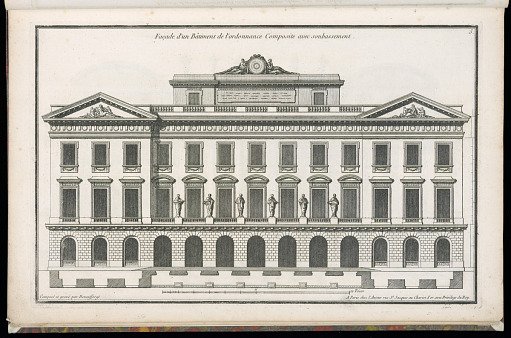 Façade d'un Bâtiment de l'ordonnance Composite avec soubassement