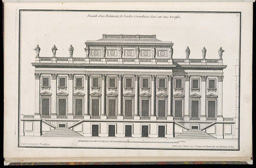Façade d'un Bâtiment de l'Ordre Corinthien elevé sur une terrasse