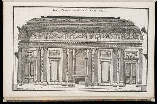 Coupe et Décoration du Sallon pour le Bâtiment Corinthien