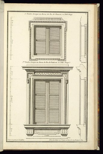 2e. Fenêtre Ionique au dessus du Rez de Chausée ou Belle Etage [et] Ire. Fenêtre Ionique au dessus du Rez de Chausée ou Belle Etage