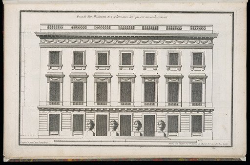 Façade d'un Bâtiment de l'ordonnance Ionique sur un soubassement