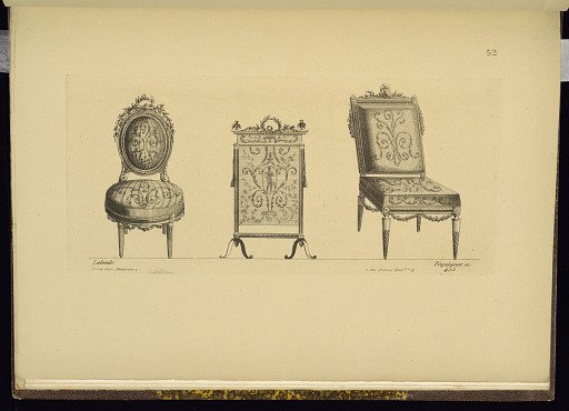 Designs for Two Chairs and a Fire Screen
