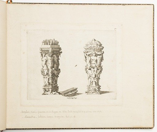Design for Cutlery Containers, from Dessins d'orfèvrerie (Designs for Metalwork)