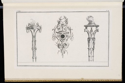 Designs for Two Incense Burners and a Cartel Clock Case