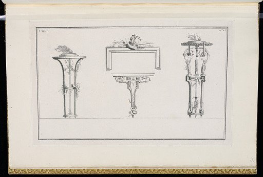 Designs for Incense Burners, a Mantel, and a Console Table