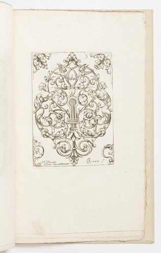 Plate 9, from Diverses pièces de serruriers (Various Designs for Locksmiths)