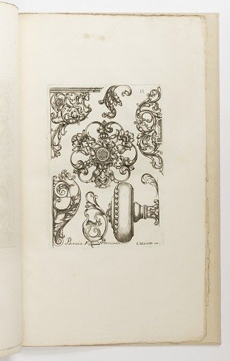 Plate 11, from Diverses pièces de serruriers (Various Designs for Locksmiths)