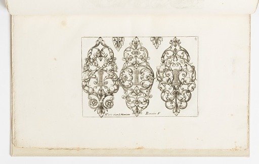 Plate 4, from Diverses pièces de serruriers (Various Designs for Locksmiths)