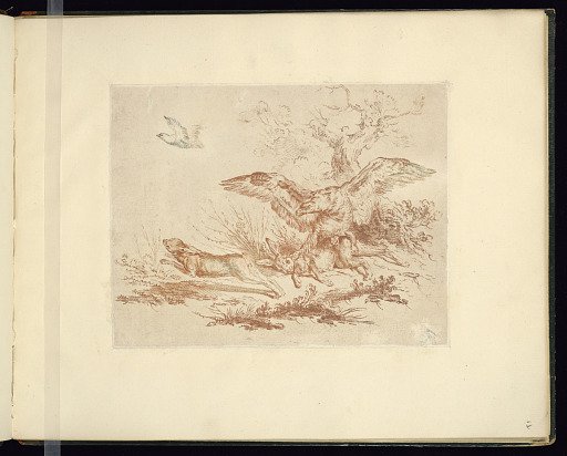 Birds Hunting Hares in a Landscape