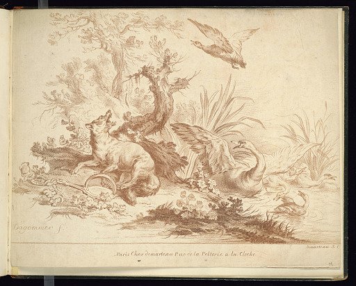 Hunting Scene with a Dog and Birds