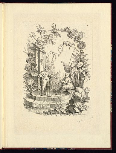 Four Figures in a Fantastical Garden