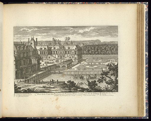 Veuë de la Cour des Fontaines de Fontaine-bleau à main gauche de l’Estang