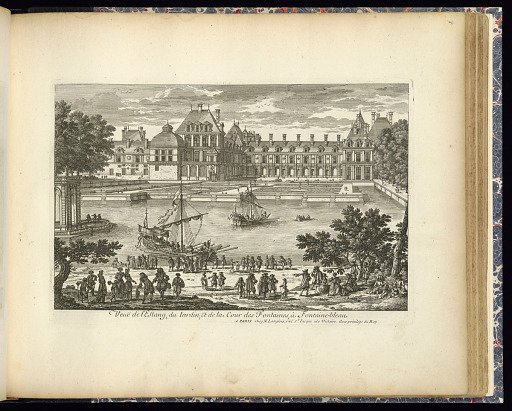 Veuë de l’Estang, du Jardin, et de la Cour des Fontaines, à Fontaine-bleau