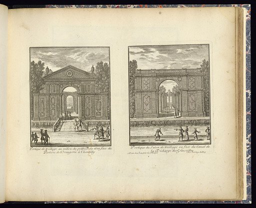 Portique de treillage au milieu du petit Bois et en face du Parterre de l’Orangerie à Chantilly (Left Plate)