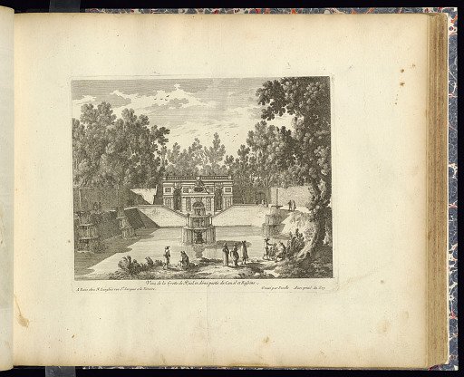 Veüe de la Grotte de Rüel et d’une partie du Canal et Bassins