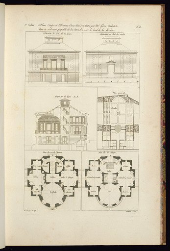 Plans Coupes et Elévations d’une Maison Bâtie par Mr. Juve Architecte dans sa c-devant propriété du bas Meudon sur le bord de la Riviere