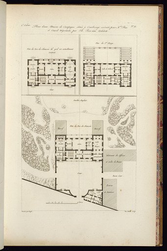 Plans d’une Maison de Campagne Située à Courbevoye exécutée pour Mrs. Piau/ et Conseil Négocians, par Th. Bien aimé Architecte