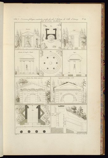 Diverses fabriques construites jardin du cidev.t Château de Ville d’Avray par le Fevre Architecte