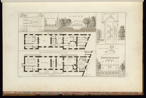 Plans, Elevations, and Sections for a Country House and Garden Architecture