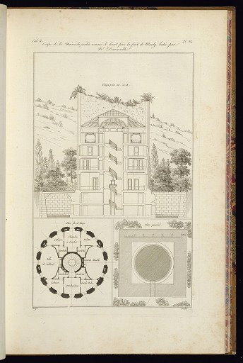 Coupe de la Maison du jardin nommé le désert près la forêt de Marly, batie par Mr. Demonville