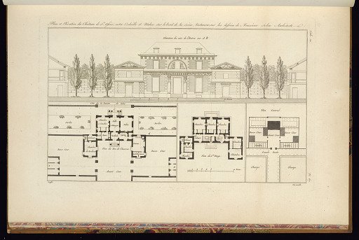 Plan et Elévation du Château de St. Assise, entre Corbeille et Melun sur le bord de la Seine, Restaurer sur les dessins de Monsieur Sobre Architect