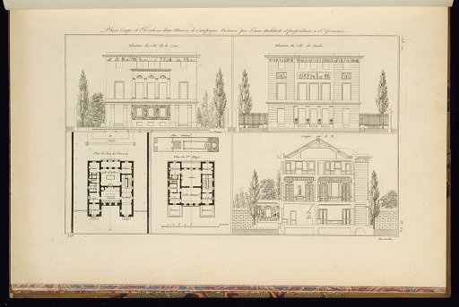 Plans Coupe et Elévations d’une Maison de Campagne Réstauré par Loison Architecte et propriétaire, à St. Germain