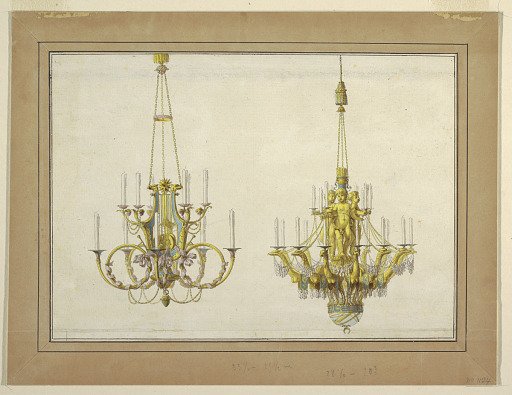 Design for Two Gilt Bronze Chandeliers