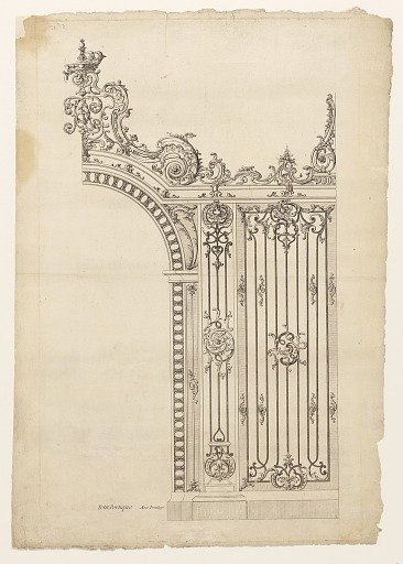 Grille, probably from the series "Héré Plans et Elevations de la Place Royale De Nancy... 1753 A Paris Chéz J.C. François