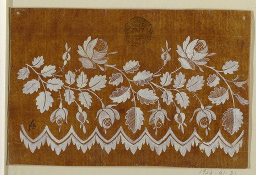 Design for a Woven or Embroidered Horizontal Border, of the "Fabrique de St. Ruf"