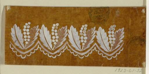 Design for a Woven or Embroidered Horizontal Border, of the "Fabrique de St. Ruf"