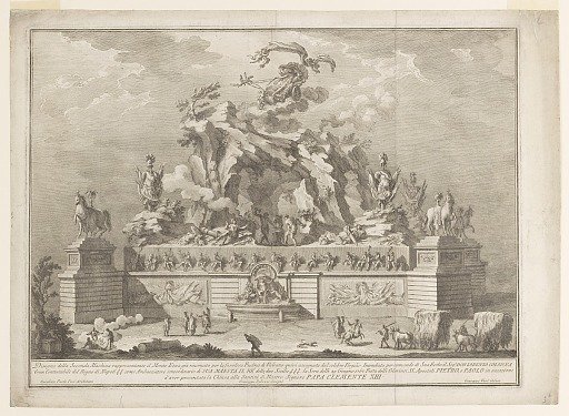 The representation of Mount Etna with the forge of Vulcan.