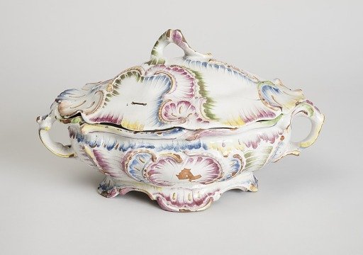 Two-Handled Tureen with Scroll and Shell Decoration