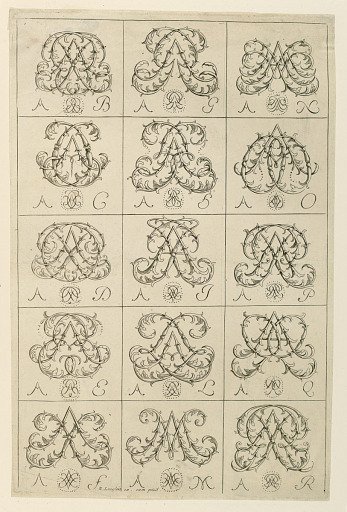 Engraving: Monograms of Two Letters